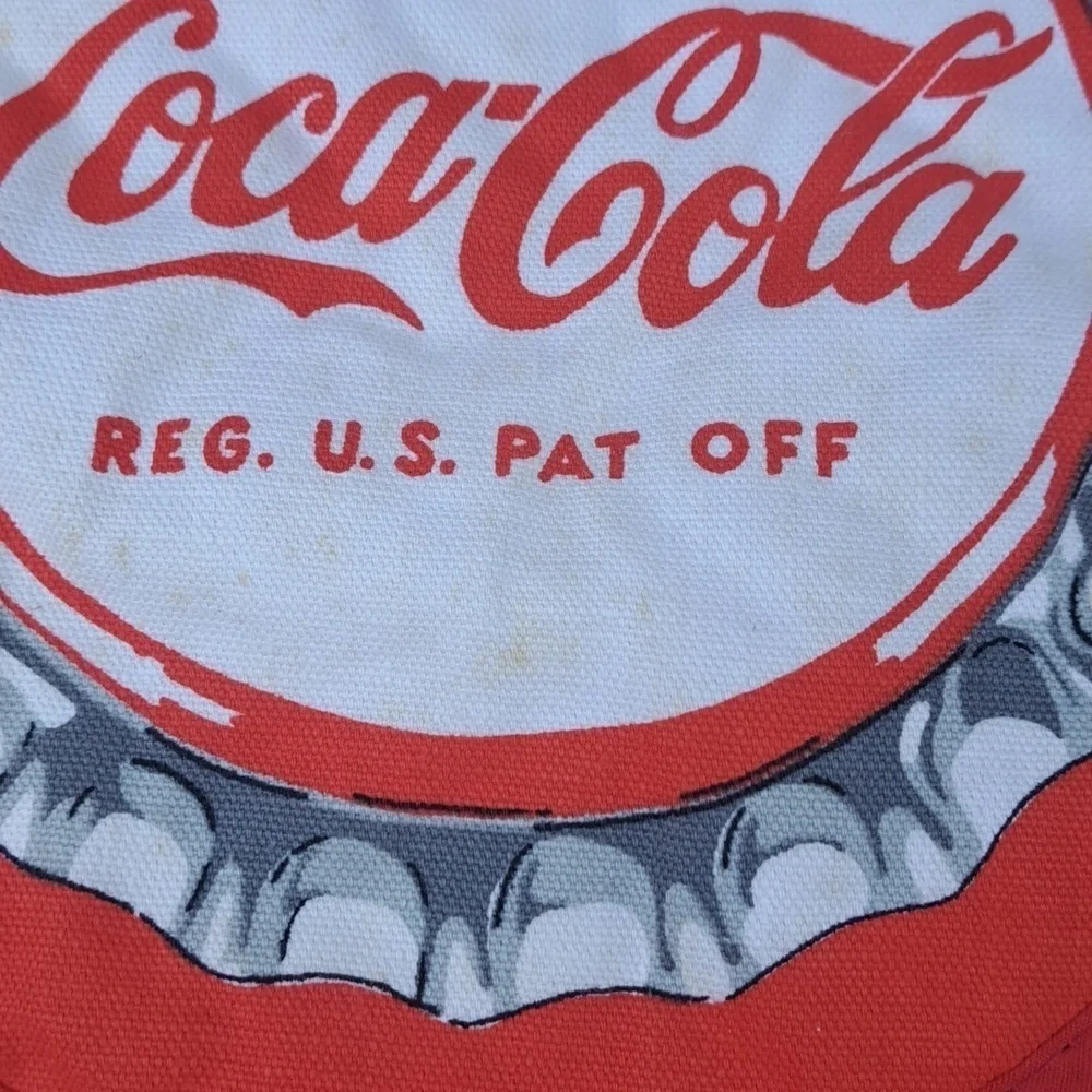 Vintage 1984 Coca-Cola official licensed set of 2 red & white w tags pot holders